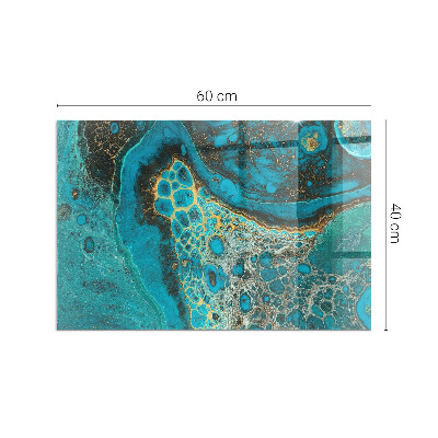 Placă de sticlă dreptunghiulară șemineu Model organic într-un stil abstract