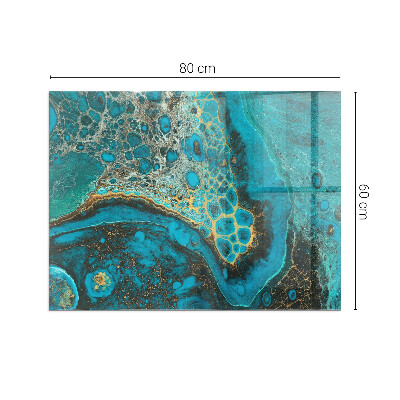 Placă de sticlă dreptunghiulară șemineu Model organic într-un stil abstract