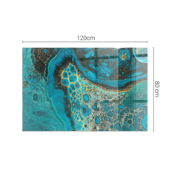 Placă de sticlă dreptunghiulară șemineu Model organic într-un stil abstract