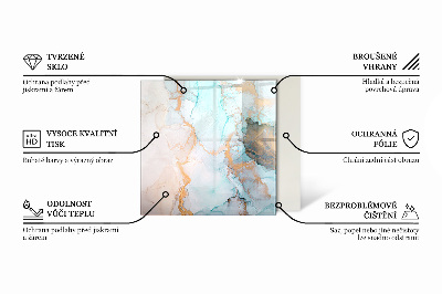 Placă de sticlă dreptunghiulară șemineu Model organic într-un stil abstract