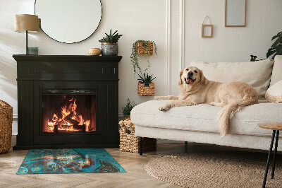 Placă de sticlă dreptunghiulară șemineu Model organic într-un stil abstract