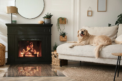 Placă de sticlă dreptunghiulară șemineu Model de lemn de pin