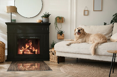 Placă de sticlă dreptunghiulară șemineu Model de lemn de pin