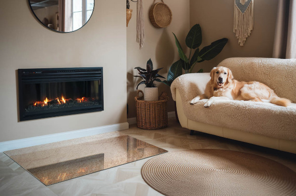 Sticlă dreptunghiulară sub sobă Natura structurii din piatră