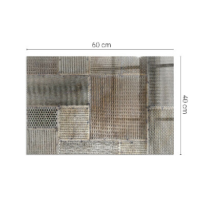 Placă dreptunghiulară din sticlă pentru șemineu Motiv din oțel perforat