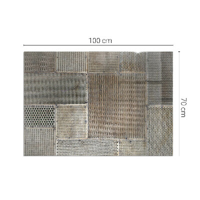 Placă dreptunghiulară din sticlă pentru șemineu Motiv din oțel perforat