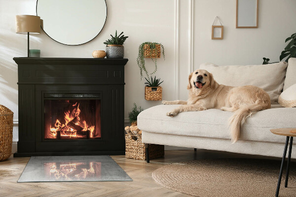 Sticlă dreptunghiulară sub sobă Model de beton brut