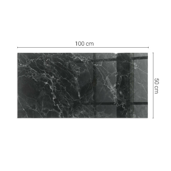 Placă de sticlă dreptunghiulară șemineu Motiv elegant din marmură
