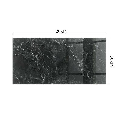 Placă de sticlă dreptunghiulară șemineu Motiv elegant din marmură