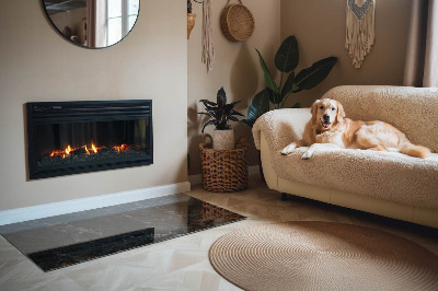 Placă de sticlă dreptunghiulară șemineu Motiv elegant din marmură