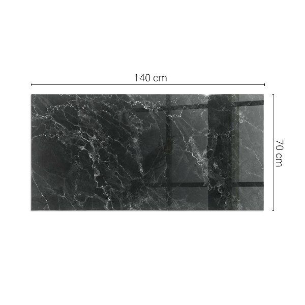 Placă de sticlă dreptunghiulară șemineu Motiv elegant din marmură