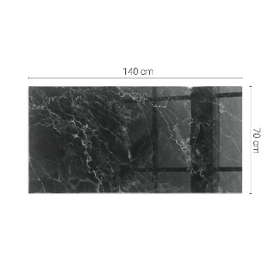 Placă de sticlă dreptunghiulară șemineu Motiv elegant din marmură