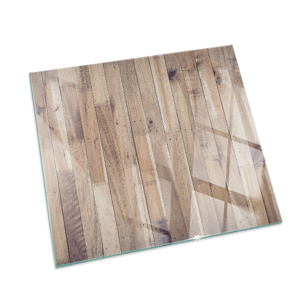 Sticlă dreptunghiulară sub sobă Model din lemn într-un aranjament geometric