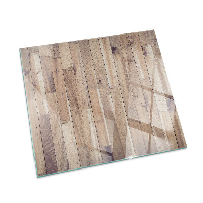 Sticlă dreptunghiulară sub sobă Model din lemn într-un aranjament geometric