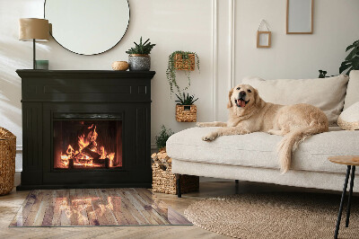 Sticlă dreptunghiulară sub sobă Model din lemn într-un aranjament geometric