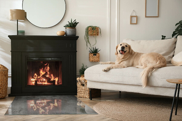 Placă dreptunghiulară din sticlă pentru șemineu Model de structură brută