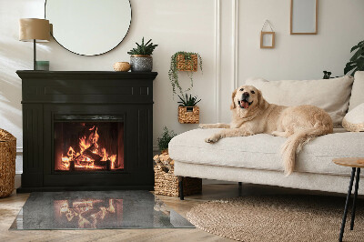 Placă dreptunghiulară din sticlă pentru șemineu Model de structură brută