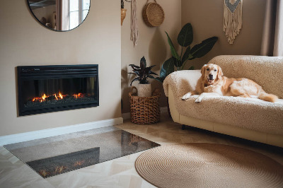 Placă dreptunghiulară din sticlă pentru șemineu Model de structură brută