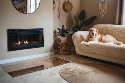 Placă de sticlă dreptunghiulară șemineu Urmă de rugină pe suprafața metalică