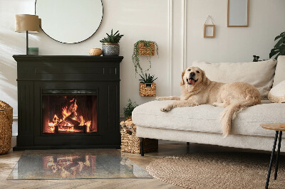 Placă dreptunghiulară din sticlă pentru șemineu Model abstract cu texturi variate