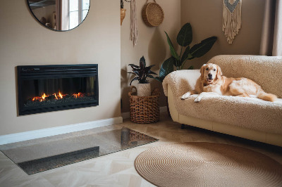 Placă dreptunghiulară din sticlă pentru șemineu Model abstract cu texturi variate