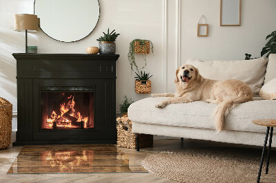 Placă de sticlă dreptunghiulară șemineu Fibre naturale ale lemnului