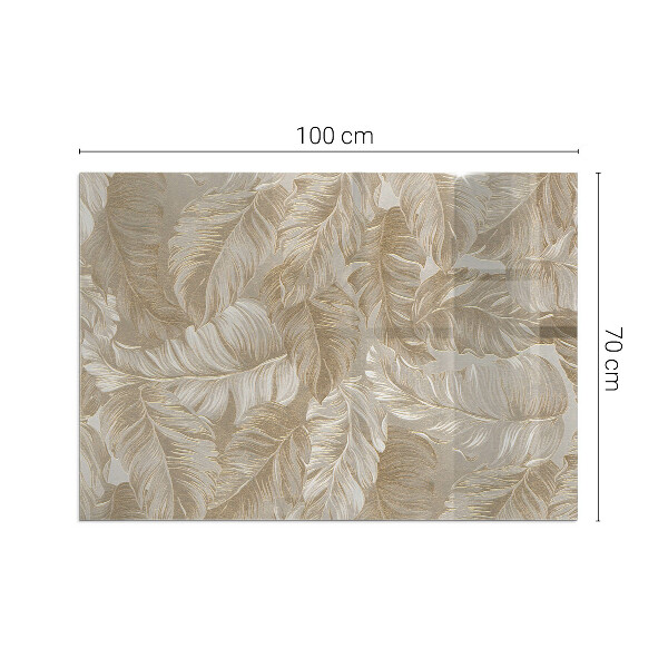 Placă dreptunghiulară din sticlă pentru șemineu Modele delicate de frunze