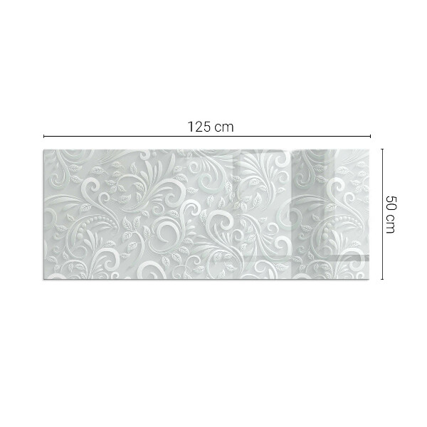 Placă dreptunghiulară din sticlă pentru șemineu Motiv elegant al plantelor