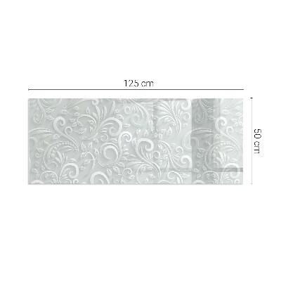 Placă dreptunghiulară din sticlă pentru șemineu Motiv elegant al plantelor