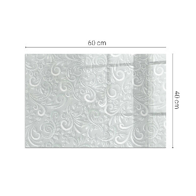 Placă dreptunghiulară din sticlă pentru șemineu Motiv elegant al plantelor