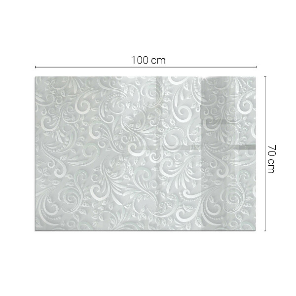 Placă dreptunghiulară din sticlă pentru șemineu Motiv elegant al plantelor