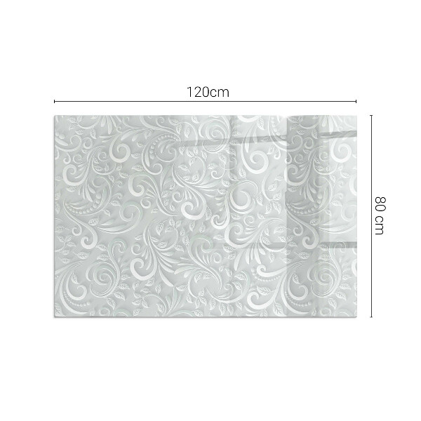 Placă dreptunghiulară din sticlă pentru șemineu Motiv elegant al plantelor