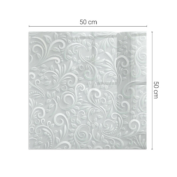 Placă dreptunghiulară din sticlă pentru șemineu Motiv elegant al plantelor