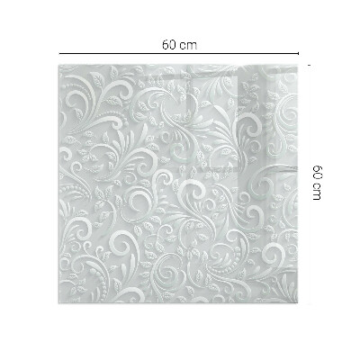 Placă dreptunghiulară din sticlă pentru șemineu Motiv elegant al plantelor