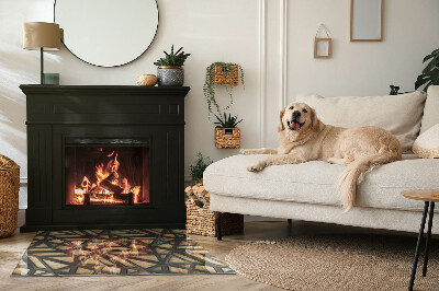 Sticlă dreptunghiulară sub sobă Forme moderne cu accent din lemn