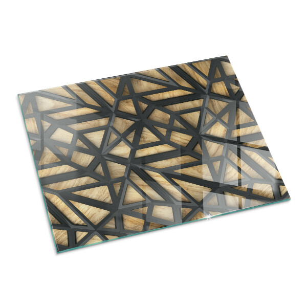 Sticlă dreptunghiulară sub sobă Forme moderne cu accent din lemn