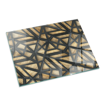 Sticlă dreptunghiulară sub sobă Forme moderne cu accent din lemn