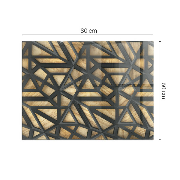 Sticlă dreptunghiulară sub sobă Forme moderne cu accent din lemn