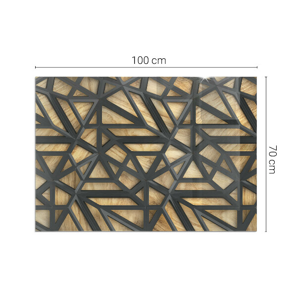 Sticlă dreptunghiulară sub sobă Forme moderne cu accent din lemn