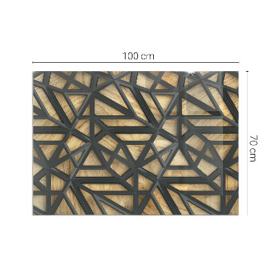 Sticlă dreptunghiulară sub sobă Forme moderne cu accent din lemn