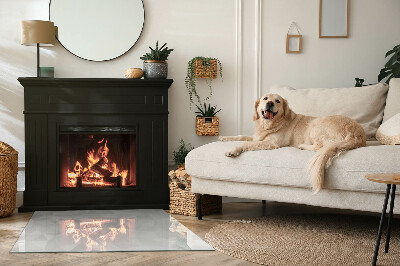 Placă dreptunghiulară din sticlă pentru șemineu Abstracție geometrică în forme