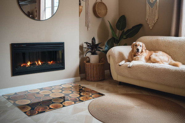 Sticlă dreptunghiulară sub sobă Cutie cu ramă de lemn