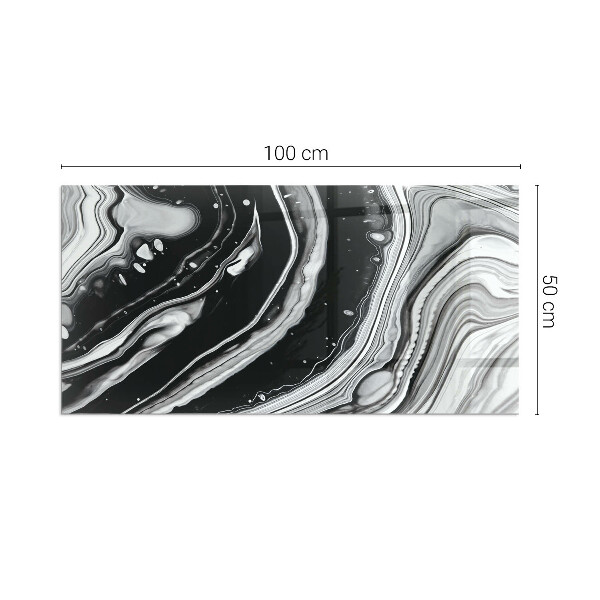Placă de sticlă dreptunghiulară șemineu Modele abstracte ondulate și liniare