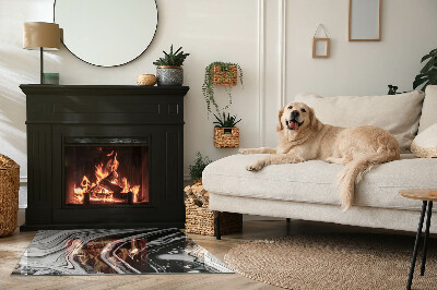 Placă de sticlă dreptunghiulară șemineu Modele abstracte ondulate și liniare