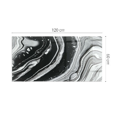 Placă de sticlă dreptunghiulară șemineu Modele abstracte ondulate și liniare
