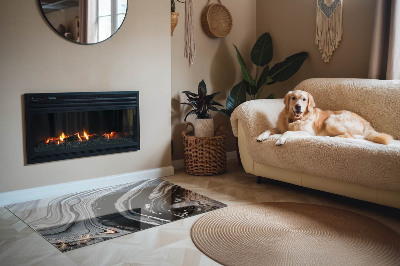 Placă de sticlă dreptunghiulară șemineu Modele abstracte ondulate și liniare