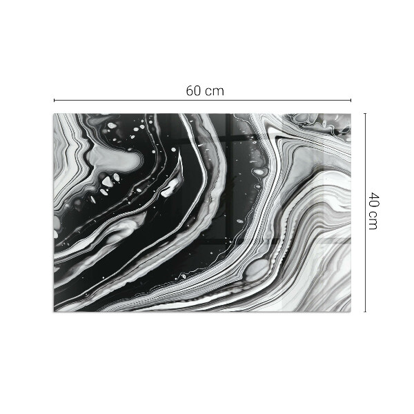 Placă de sticlă dreptunghiulară șemineu Modele abstracte ondulate și liniare