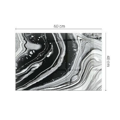 Placă de sticlă dreptunghiulară șemineu Modele abstracte ondulate și liniare