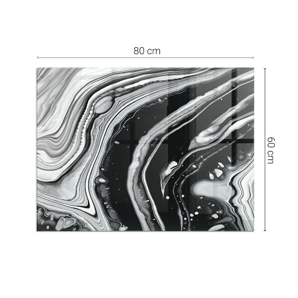 Placă de sticlă dreptunghiulară șemineu Modele abstracte ondulate și liniare