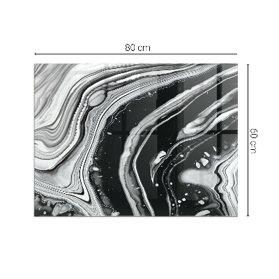 Placă de sticlă dreptunghiulară șemineu Modele abstracte ondulate și liniare